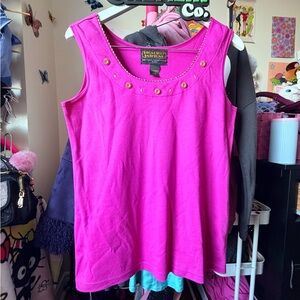 Picadilly Fashion Women's Pink Embellished Tank Top